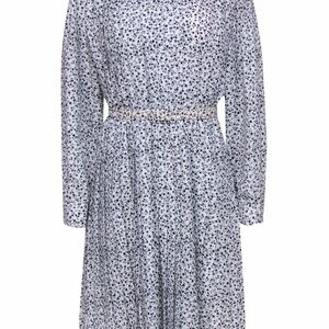 Mikael Aghal Blue Floral Long Sleeve Dress